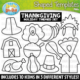 Thanksgiving Shaped Templates Clipart {Zip-A-Dee-Doo-Dah Designs}