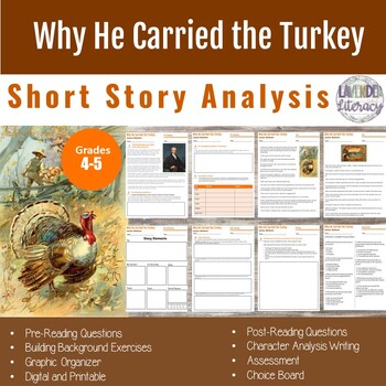 Preview of Why He Carried the Turkey | Thanksgiving Short Story | Reading Comprehension