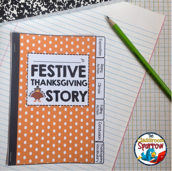 Preview of Thanksgiving Short Story Writing INTERACTIVE NOTEBOOK Flip Book
