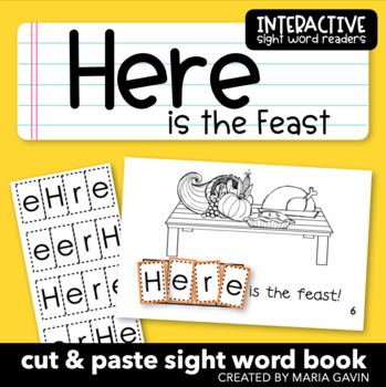 Preview of Thanksgiving Sight Word Book "Here is the Feast" Emergent Reader