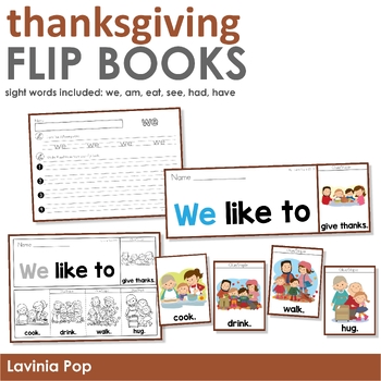 Preview of Thanksgiving Sight Word Fluency Flip Books