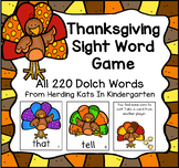 Thanksgiving Activities for Sight Words