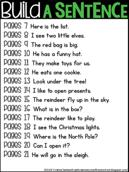 Christmas Sight Word Sentences by AisforAdventuresofHomeschool | TpT