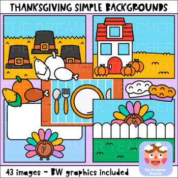 Preview of Thanksgiving Simple Backgrounds Clipart