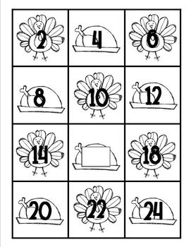 thanksgiving skip counting by 2s 5s and 10s tpt