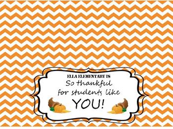 Preview of Thanksgiving: 'So Thankful for Students Like You!' Treat Bag Topper Freebie