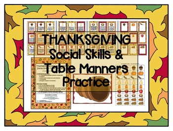 Preview of Thanksgiving Social Skills / Pragmatics / Etiquette Activity game Speech therapy