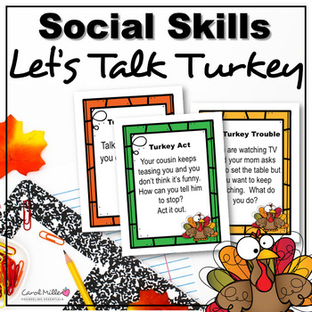 Preview of Thanksgiving Social Skills Task Cards