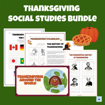Preview of Thanksgiving Social Studies Bundle | 12+ Activities | PPT | Video Lesson