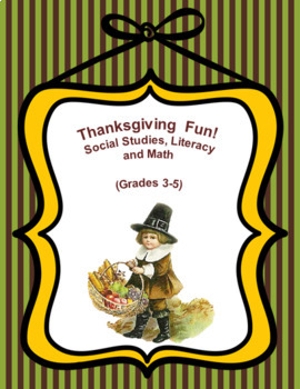 Preview of Thanksgiving Social Studies Literacy and Math Grades 3 to 5 Distance Learning