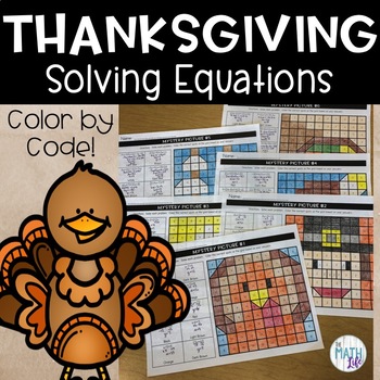 Preview of Thanksgiving Solving Equations Mystery Pictures
