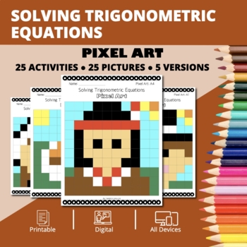 Preview of Thanksgiving: Solving Trigonometric Equations Pixel Art Activity