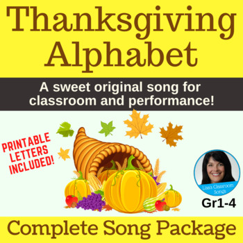 Preview of Thanksgiving Song & Activity | Classroom & Performance | mp3s, PDF, SMART, video