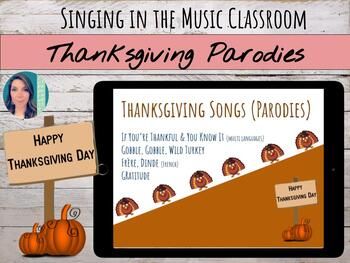 Preview of Thanksgiving Songs | Parodies to Familiar Tunes for Elementary Music Class