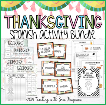 Preview of Thanksgiving Spanish Activities Bundle - El día de acción de gracias