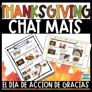Preview of Thanksgiving Spanish Chat | El Día de Acción de Gracias