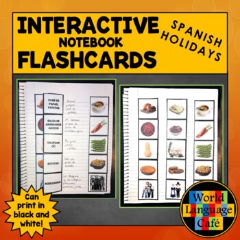 Preview of THANKSGIVING SPANISH FLASHCARDS ⭐ Christmas New Years Valentine's Day Flashcards