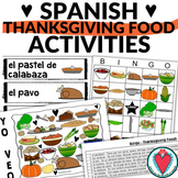 Thanksgiving Spanish Food Activities, Games, Worksheets Ac