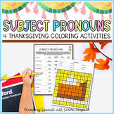 Thanksgiving Spanish Subject Pronoun Worksheets Coloring Activity