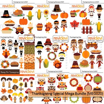 Preview of Thanksgiving Special Clip Art Mega Bundle (9 packs)