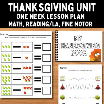 Preview of Special Education Thanksgiving Unit: One Week of Activities for SPED, Pre-k, K