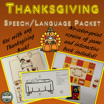 Preview of Thanksgiving Speech Language Activities for Any Book Companion