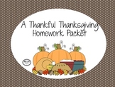 Thanksgiving Speech & Language Homework Freebie