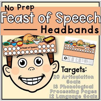 Preview of Thanksgiving Speech & Language: No Prep Thanksgiving Turkey Headbands