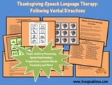 Thanksgiving Speech Language Therapy: Following Verbal Directions