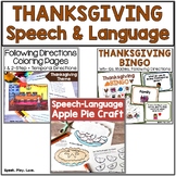 Thanksgiving Speech Therapy Activities -Craft, Follow Dire