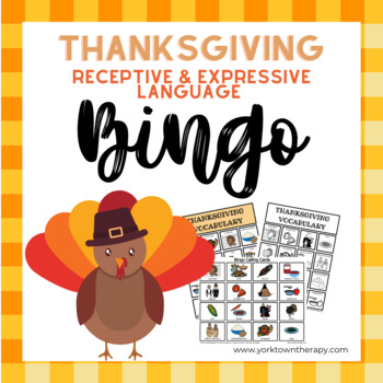 Preview of Thanksgiving Speech Therapy Activities: Receptive and Expressive Language Bingo