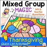 Thanksgiving Speech Therapy Activities with Yes No and WH 