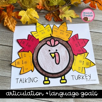 Preview of Thanksgiving Speech Therapy Craft: Turkey with Articulation and Language Goals
