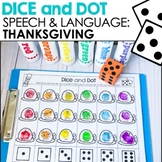 Thanksgiving Speech Therapy - Dice & Dot - Articulation & 
