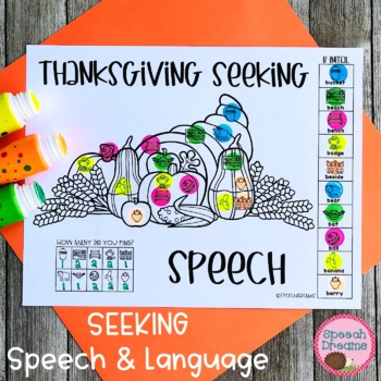 Preview of Thanksgiving Speech Therapy Dot Art: NG Y Verbs Rhyming and more