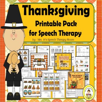 Preview of Thanksgiving  Speech Therapy Printable Pack