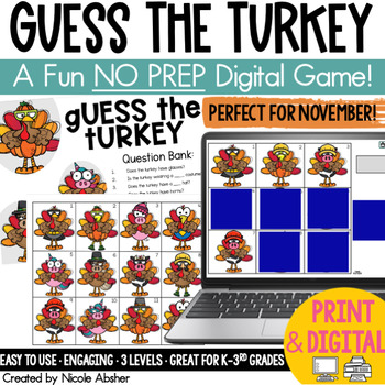 Preview of Thanksgiving Speech Therapy Turkey Boom Cards™ Guessing Game