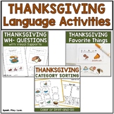 Thanksgiving Speech and Language Activities - Lot of Visua