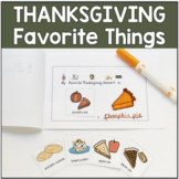Thanksgiving Speech and Language Activity - AAC - Autism -