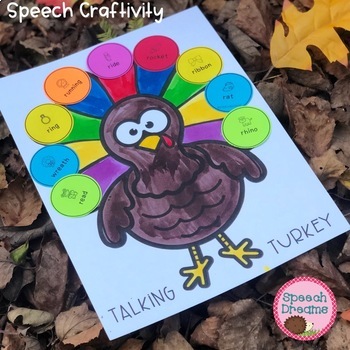 Preview of Thanksgiving Speech and Language Cut and Paste Activity: Turkey Craft Circles