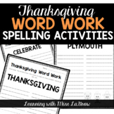 Thanksgiving Spelling Word Work Unscramble - Word Creator