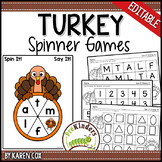 Thanksgiving Spinner Games - Math & Literacy, Pre-K Presch