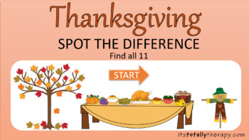 Preview of Thanksgiving Spot the Difference Game