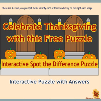 Preview of Thanksgiving Spot the Difference Free Sample