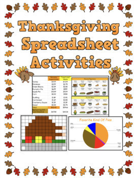 Preview of Thanksgiving Spreadsheets - 6 spreadsheet activities