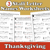 Thanksgiving Staff Letter Names Worksheets - Lines and Spa