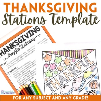 Preview of Thanksgiving Stations | Centers - Editable Holiday Activity Template