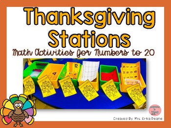 Preview of Thanksgiving Stations! Number Sense Stations to 20