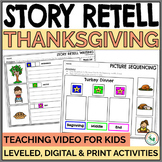 Thanksgiving Story Retell Sequencing Beginning, Middle, & 