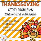 Thanksgiving Story/Word Problems: Addition and Subtraction